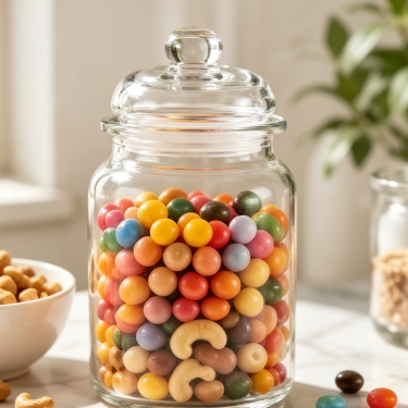 Large Clear Glass Storage Jar with Lid Airtight Kitchen Container for Candy Cookies Coffee Tea Dry Food Storage