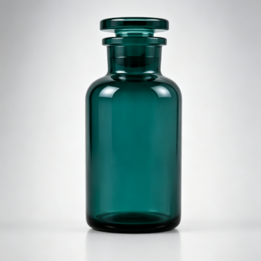 Teal Glass Reagent Bottle with Ground Glass Stopper Airtight Lab Storage Container 250ml