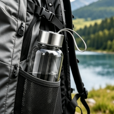 Clear Glass Water Bottle with Stainless Steel Lid Portable Leakproof for Daily Use