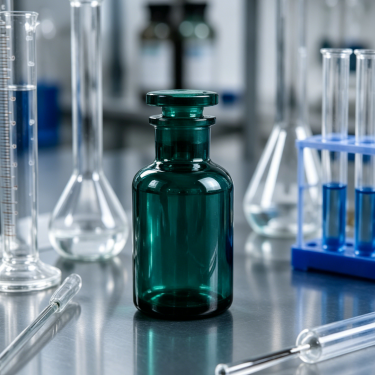 Teal Glass Reagent Bottle with Ground Glass Stopper Airtight Lab Storage Container 250ml