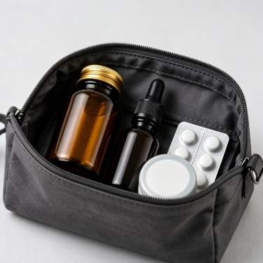 Amber Glass Medicine Bottle with Golden Screw Cap Reusable Airtight for Storage