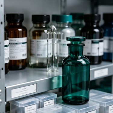 Teal Glass Reagent Bottle with Ground Glass Stopper Airtight Lab Storage Container 250ml