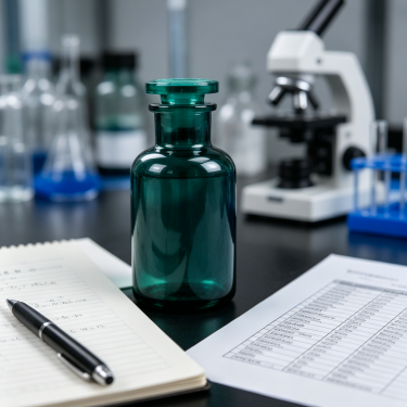 Teal Glass Reagent Bottle with Ground Glass Stopper Airtight Lab Storage Container 250ml