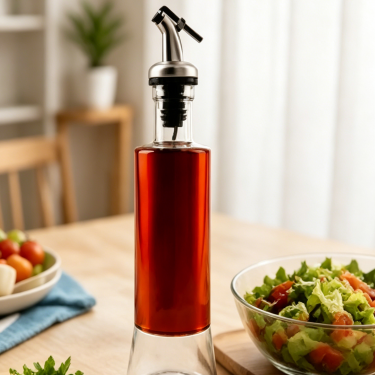 300ml Durable Glass Oil Bottle Leak-Proof Pour Control Seasoning Bottle Kitchen Storage Tabletop Condiment Jar