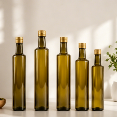 Amber Glass Olive Oil Bottle Food Grade Dark Glass Oil Dispenser Leakproof Pour Spout Reusable Liquid Condiment Container