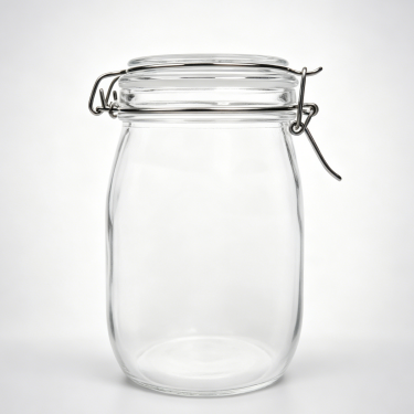 Premium Airtight Glass Storage Jar with Clamp Lid Clear Food Container for Kitchen Pantry Coffee Tea Snacks Storage