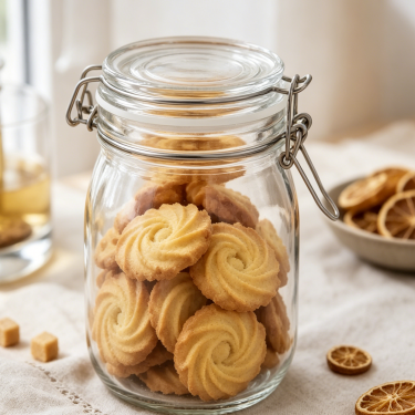Premium Airtight Glass Storage Jar with Clamp Lid Clear Food Container for Kitchen Pantry Coffee Tea Snacks Storage