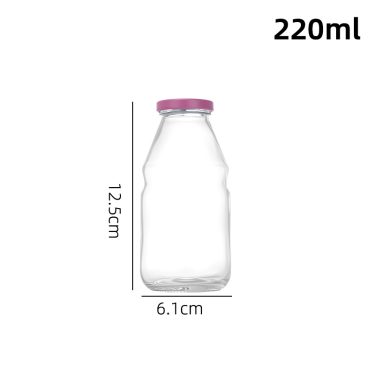 Wholesale glass apple orange juice bottle with sealed lid 200ml 275ml 350ml 500ml