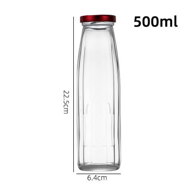 Wholesale glass apple orange juice bottle with sealed lid 200ml 275ml 350ml 500ml
