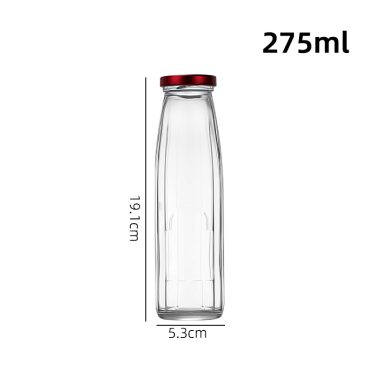 Wholesale glass apple orange juice bottle with sealed lid 200ml 275ml 350ml 500ml