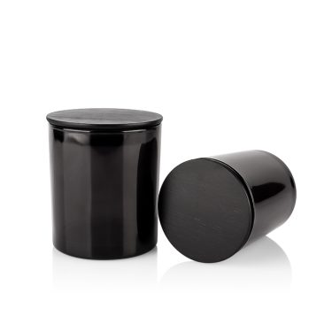220ml 320ml custom black glass candle container candle jar with lid wholesale