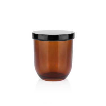 200ml 300ml 7oz 10oz Wide mouth amber glass candle jars with lids wholesale