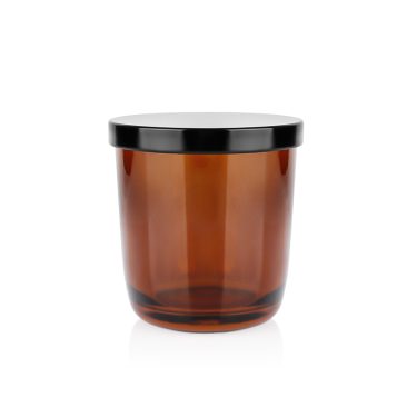 200ml 300ml 7oz 10oz Wide mouth amber glass candle jars with lids wholesale