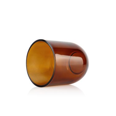 200ml 300ml 7oz 10oz Wide mouth amber glass candle jars with lids wholesale