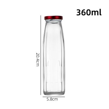 Wholesale glass apple orange juice bottle with sealed lid 200ml 275ml 350ml 500ml