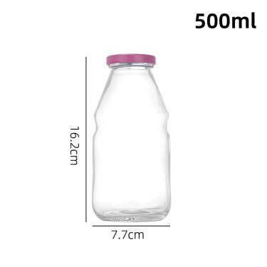 Wholesale glass apple orange juice bottle with sealed lid 200ml 275ml 350ml 500ml