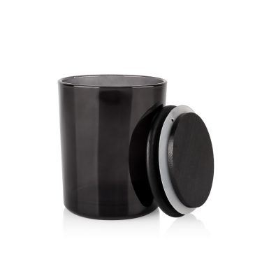 220ml 320ml custom black glass candle container candle jar with lid wholesale