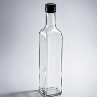 Premium Clear Glass Olive Oil Bottle Square Shape Kitchen Vinegar Dispenser Food Grade Glass Bottle With Screw Cap