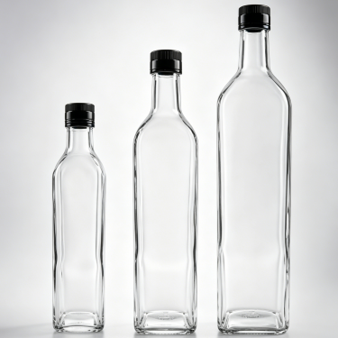 Premium Clear Glass Olive Oil Bottle Square Shape Kitchen Vinegar Dispenser Food Grade Glass Bottle With Screw Cap