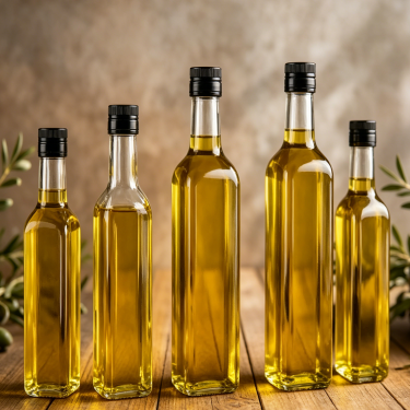 Premium Clear Glass Olive Oil Bottle Square Shape Kitchen Vinegar Dispenser Food Grade Glass Bottle With Screw Cap