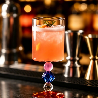 Hand Blown Artistic Glass Goblet Colorful Geometric Stem Wine Cocktail Cup for Home Bar Restaurant Decoration Use