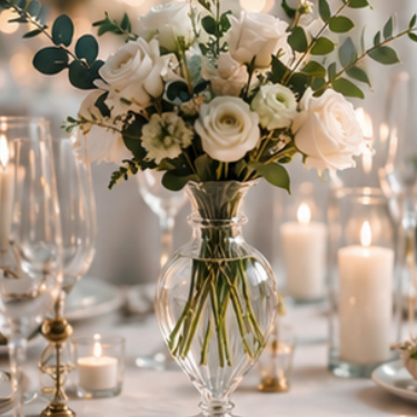Elegant Clear Blown Glass Vase Vintage Pedestal Flower Vase Decorative Centerpiece for Home Wedding Hotel Decoration