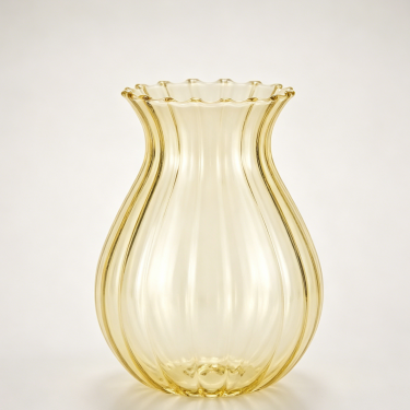 Blown Glass Vase Elegant Amber Decorative Flower Vase Modern Table Centerpiece Home Wedding Event Floral Display