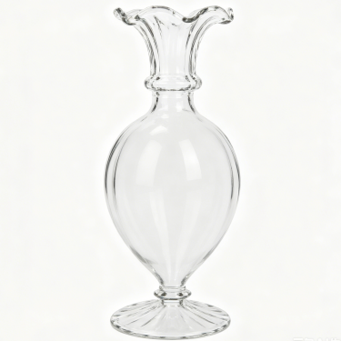 Elegant Clear Blown Glass Vase Vintage Pedestal Flower Vase Decorative Centerpiece for Home Wedding Hotel Decoration