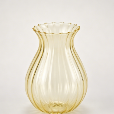 Blown Glass Vase Elegant Amber Decorative Flower Vase Modern Table Centerpiece Home Wedding Event Floral Display