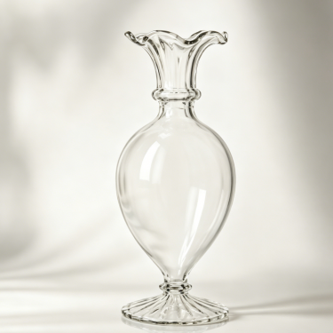Elegant Clear Blown Glass Vase Vintage Pedestal Flower Vase Decorative Centerpiece for Home Wedding Hotel Decoration