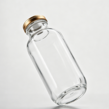 Premium Clear Glass Beverage Bottle with Metal Twist Cap Juice Milk Tea Water Packaging Container 250ml 350ml 500ml