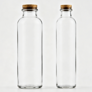 Premium Clear Glass Beverage Bottle with Metal Cap for Juice Tea Water Coffee Milk Packaging 250ml 390ml 500ml