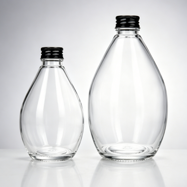 Premium Clear Glass Beverage Bottle Food Grade Juice Milk Tea Water Packaging Container Reusable Drink Bottle with Screw Neck