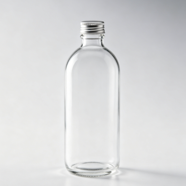 Premium Clear Glass Beverage Bottle Food Grade Juice Milk Tea Water Packaging Bottle with Aluminum Screw Cap