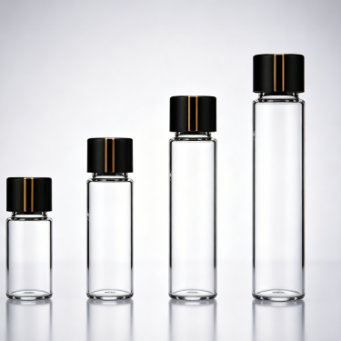 High Borosilicate Glass Sample Bottle Clear Screw Neck Laboratory Storage Bottle Mini Reagent Bottle for Liquid Powder Chemical Packaging