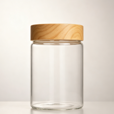Clear Glass Borosilicate Storage Bottle Wide Mouth Food Container with Screw Lid Heat Resistant Reusable Kitchen Glass Jar