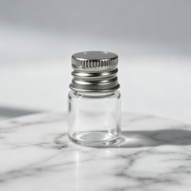 Clear Borosilicate Glass Mini Bottle with Aluminum Screw Cap 5ml 8ml Sample Container for Essential Oil Cosmetic Laboratory Use
