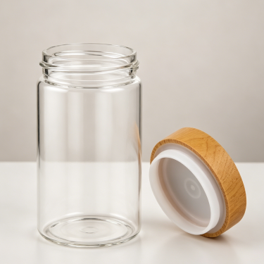 Premium Borosilicate Glass Storage Bottle Airtight Wide Mouth Kitchen Food Container Reusable Heat Resistant Glass Canister with Screw Lid