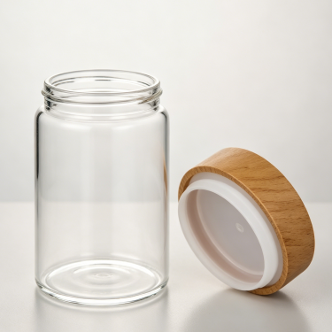 Clear Glass Borosilicate Storage Bottle Wide Mouth Food Container with Screw Lid Heat Resistant Reusable Kitchen Glass Jar