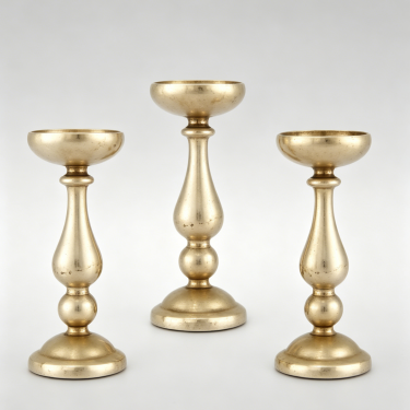 Vintage Gold Glass Candle Holder Elegant Table Centerpiece Decorative Taper Candle Stand for Wedding Home Party Events