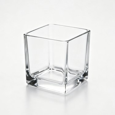 Premium Clear Glass Candle Jar Thick Bottom Square Luxury Candle Container Reusable Home Fragrance Vessel for Soy Wax Candles
