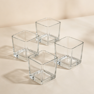 Premium Clear Glass Candle Jar Thick Bottom Square Luxury Candle Container Reusable Home Fragrance Vessel for Soy Wax Candles