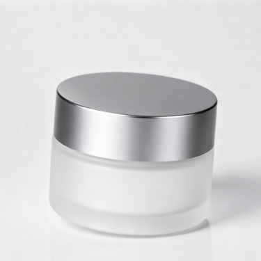 Frosted Glass Cosmetic Jar Premium Skincare Cream Container Refillable Beauty Packaging with Silver Lid for Global Brands