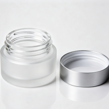 Frosted Glass Cosmetic Jar Premium Skincare Cream Container Refillable Beauty Packaging with Silver Lid for Global Brands