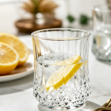 Premium Crystal Pattern Glass Tumbler Elegant Drinking Cup for Water Whiskey Juice Cocktails Home Bar Restaurant Use
