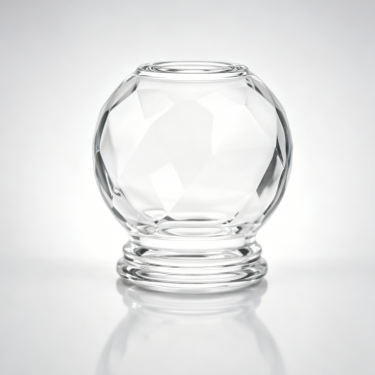 Premium Glass Cupping Jar Decorative Round Storage Container Clear Thick Wall Glass Vessel for Wellness Spa Display Use