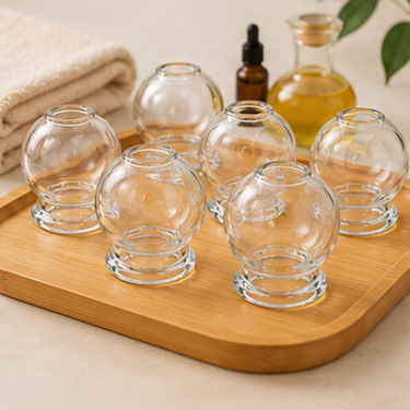 Premium Transparent Glass Cupping Jar Round Vacuum Therapy Massage Cup Reusable Thickened Borosilicate Glass for Wellness Spa Home Clinic