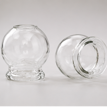 Premium Transparent Glass Cupping Jar Round Vacuum Therapy Massage Cup Reusable Thickened Borosilicate Glass for Wellness Spa Home Clinic