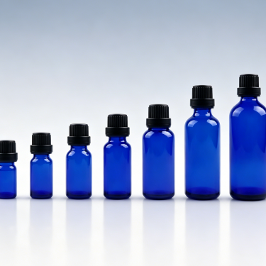 Cobalt Blue Glass Essential Oil Dropper Bottle Refillable Leakproof Serum Cosmetic Packaging Container Set