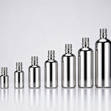 Premium Mirror Silver Electroplated Glass Essential Oil Bottle Vacuum Coated Cosmetic Serum Aromatherapy Packaging Container